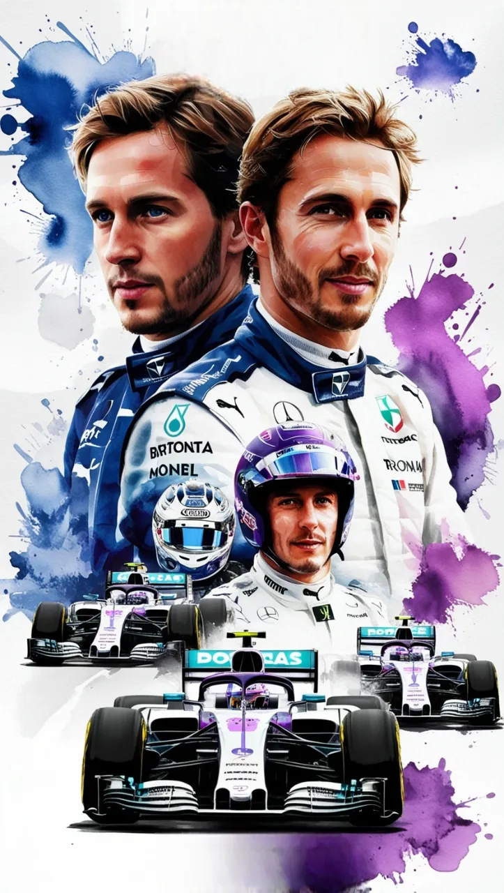 Formule 1-coureurs en racewagens in kunstzinnige weergave - IPTV Nederland