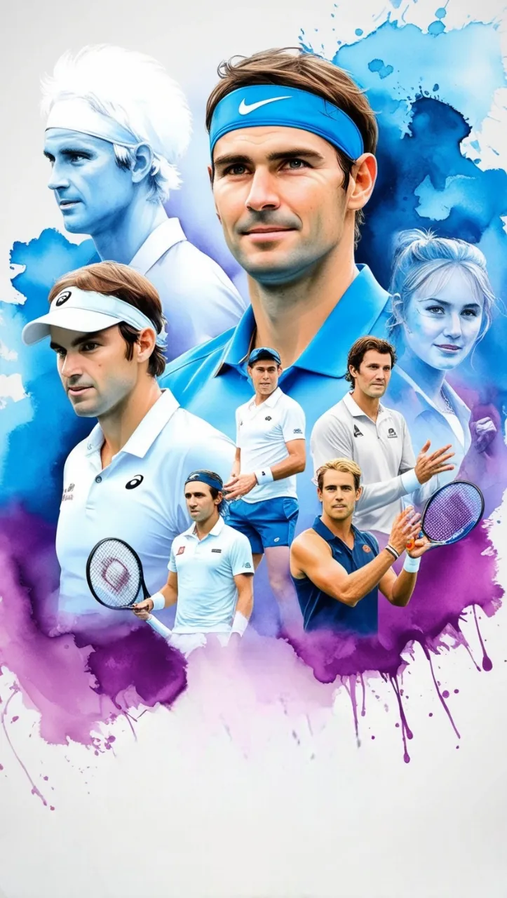 Tennisspelers in digitale kunststijl - IPTV Nederland